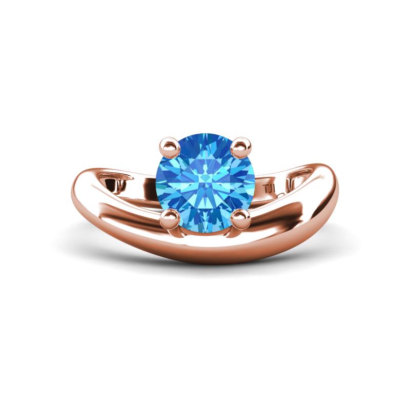 Anahi 1.25 ct Blue Topaz Women Curve Solitaire Ring 