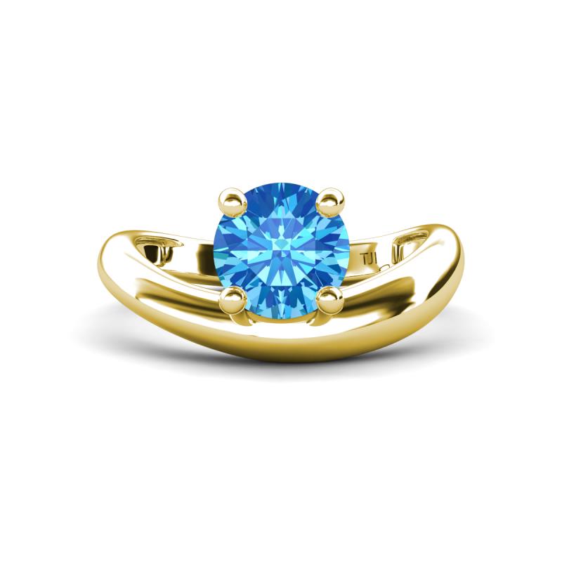 Anahi 1.25 ct Blue Topaz Women Curve Solitaire Ring 