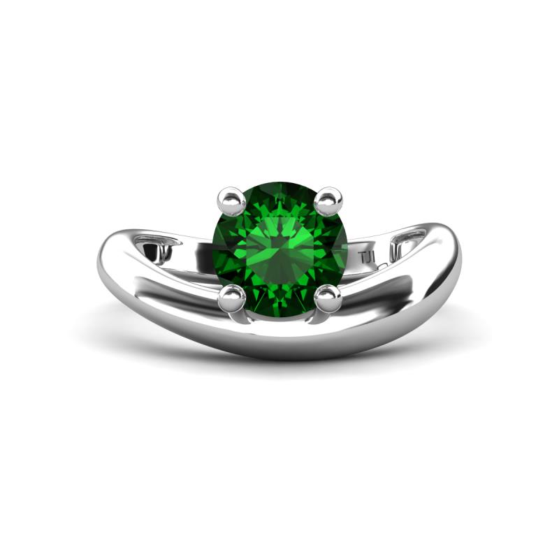 Anahi 1.25 ct Created Emerald Women Curve Solitaire Ring 
