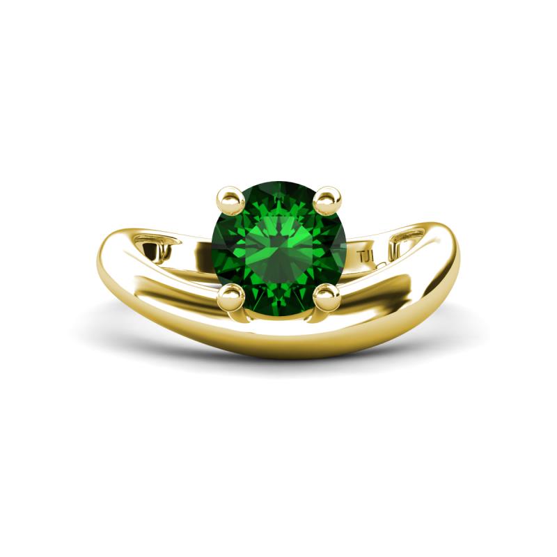 Anahi 1.25 ct Created Emerald Women Curve Solitaire Ring 