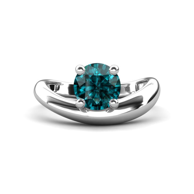Anahi 1.25 ct London Blue Topaz Women Curve Solitaire Ring 