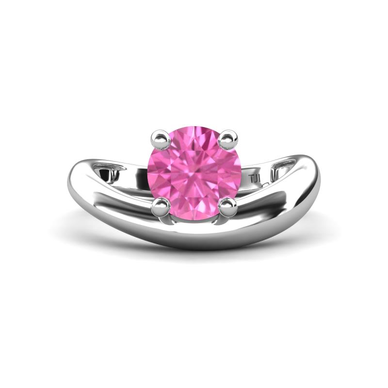 Anahi 1.85 ct Created Pink Sapphire Women Curve Solitaire Ring 