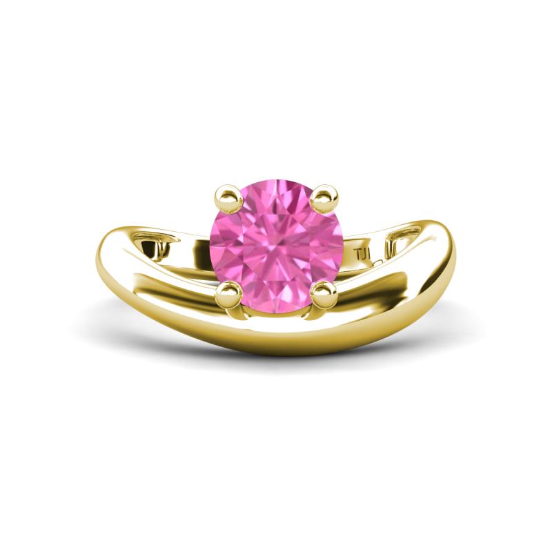 Anahi 1.85 ct Created Pink Sapphire Women Curve Solitaire Ring 