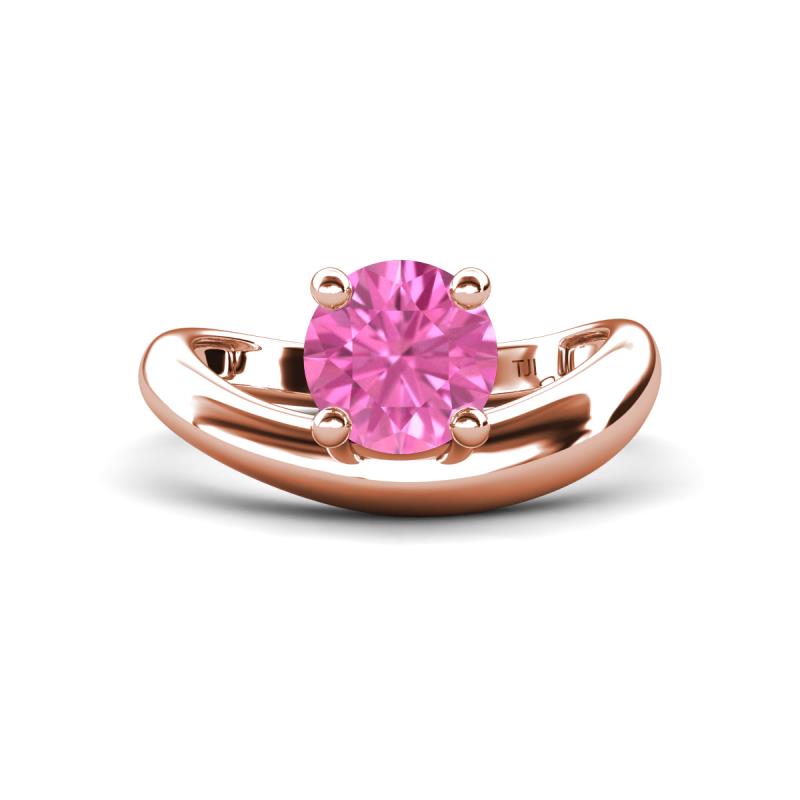 Anahi 1.85 ct Created Pink Sapphire Women Curve Solitaire Ring 