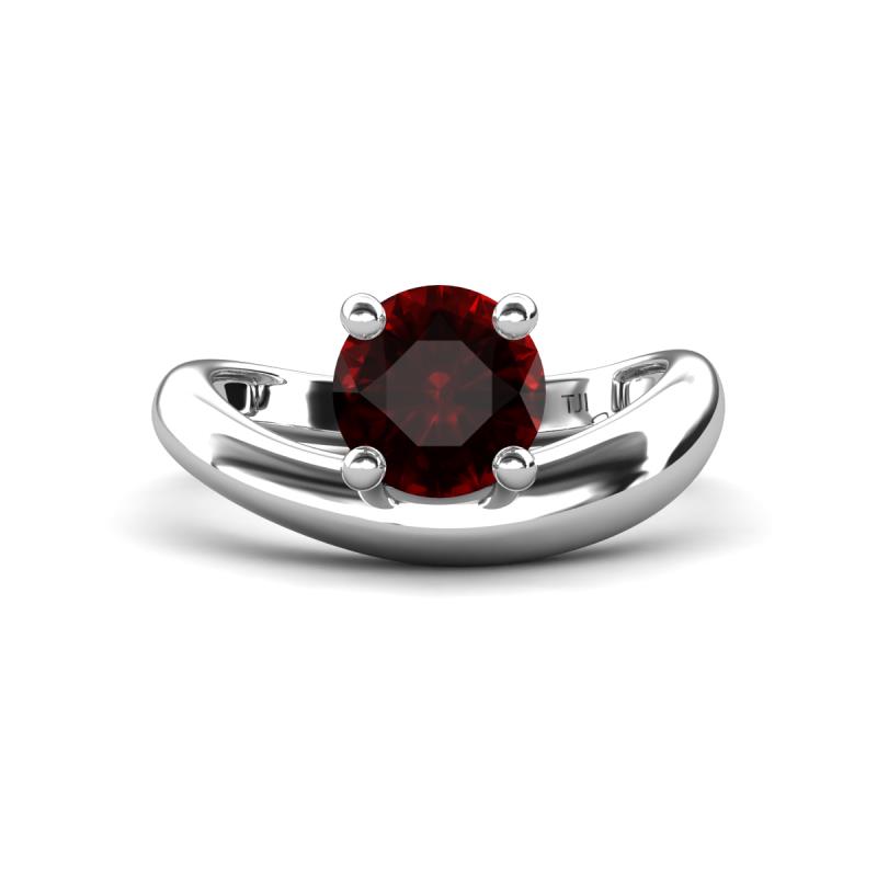 Anahi 1.35 ct Red Garnet Women Curve Solitaire Ring 