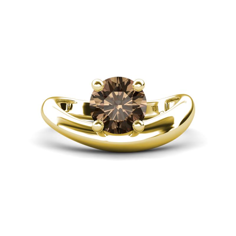 Anahi 1.19 ct Smoky Quartz Women Curve Solitaire Ring 