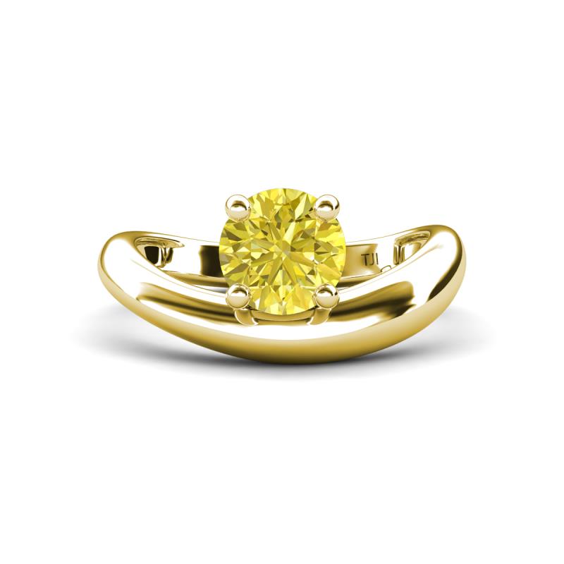 Anahi 1.00 ct Yellow Diamond Women Curve Solitaire Ring 
