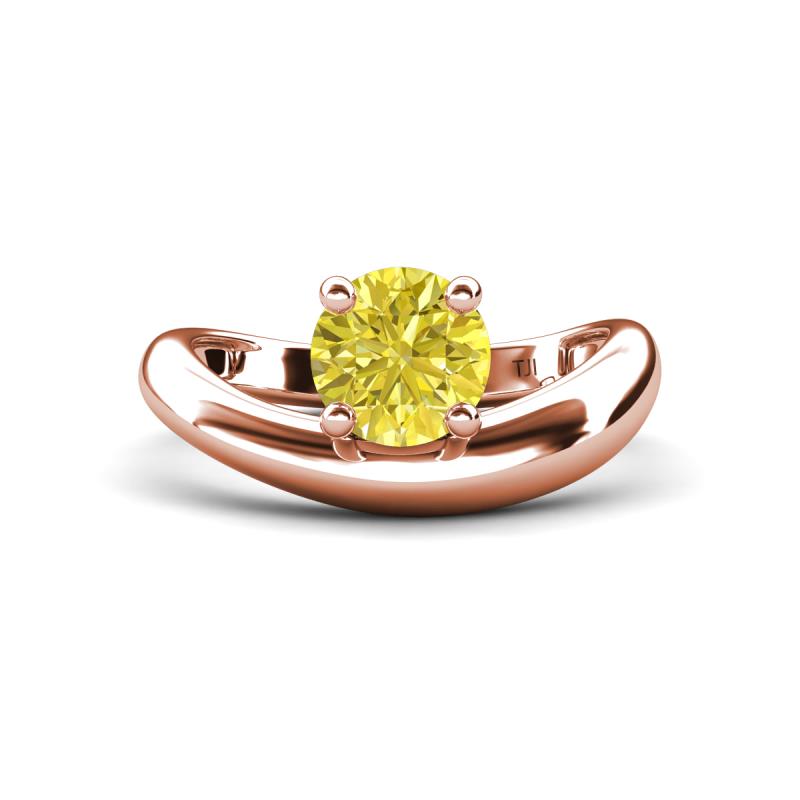 Anahi 1.00 ct Yellow Diamond Women Curve Solitaire Ring 