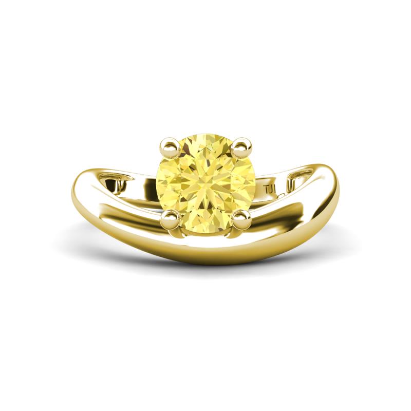 Anahi 1.85 ct Created Yellow Sapphire Women Curve Solitaire Ring 