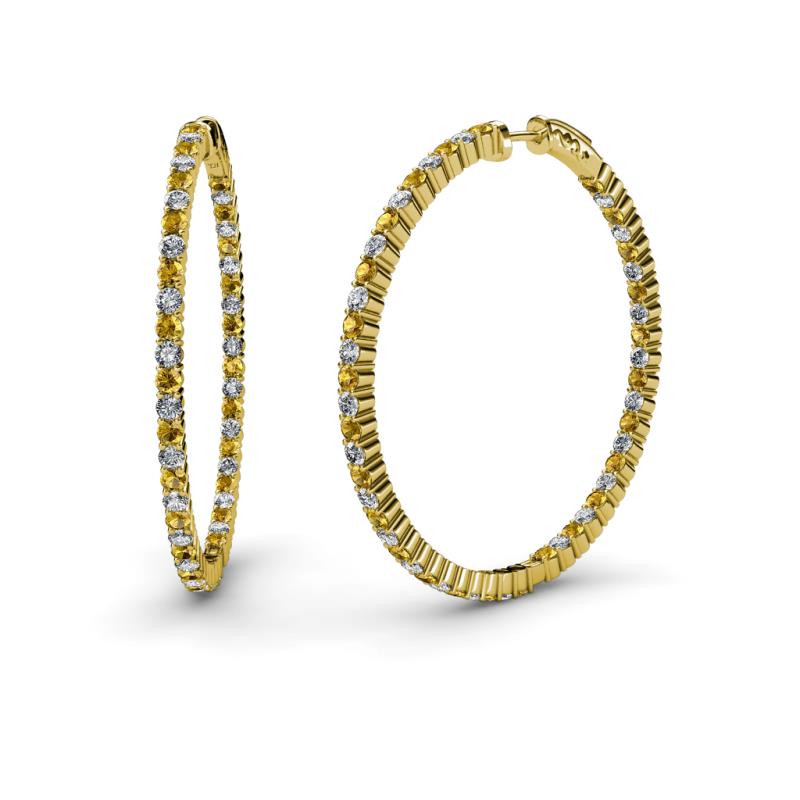 Carisa 1.80 mm Citrine and Lab Grown Diamond Hoop Earrings 