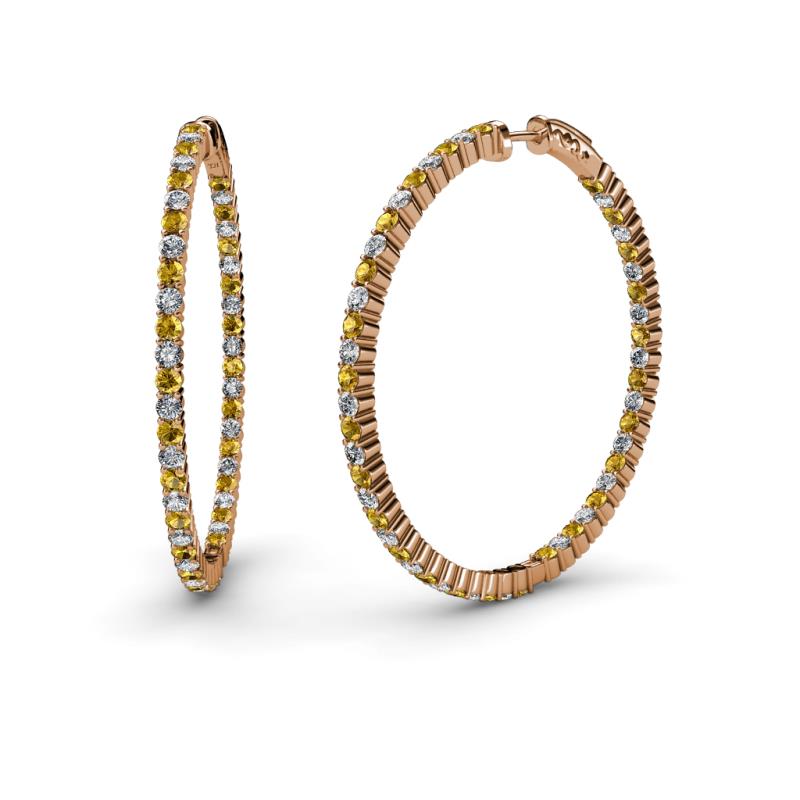 Carisa 1.80 mm Citrine and Lab Grown Diamond Hoop Earrings 