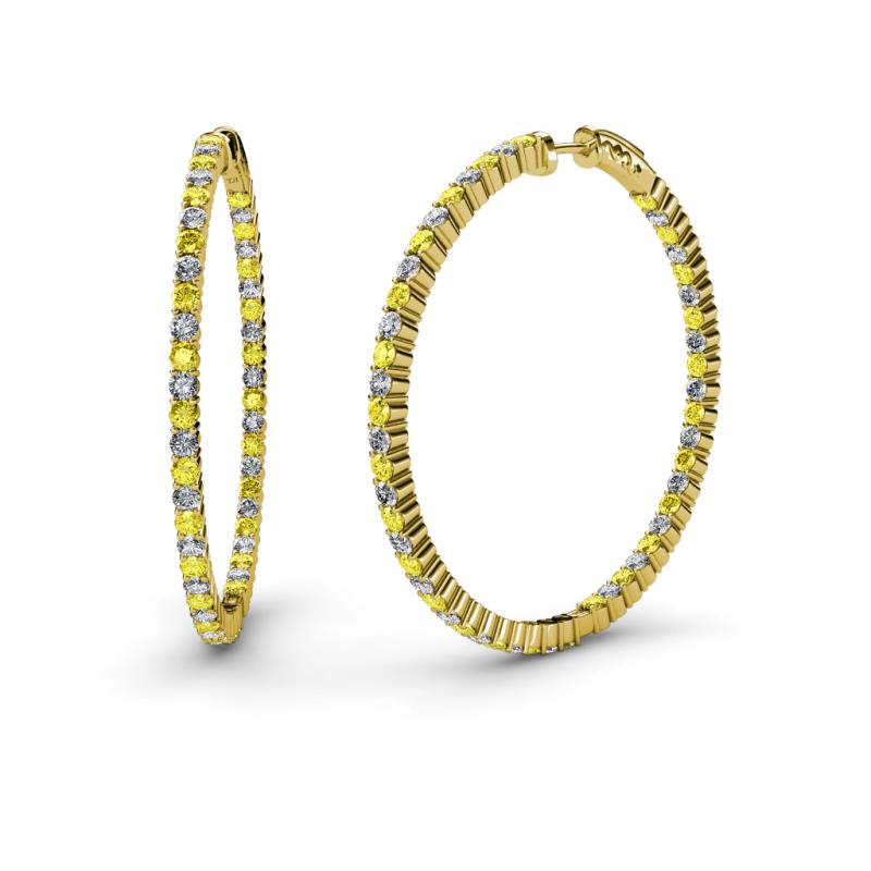 Carisa 1.80 mm Yellow Sapphire and Lab Grown Diamond Hoop Earrings 
