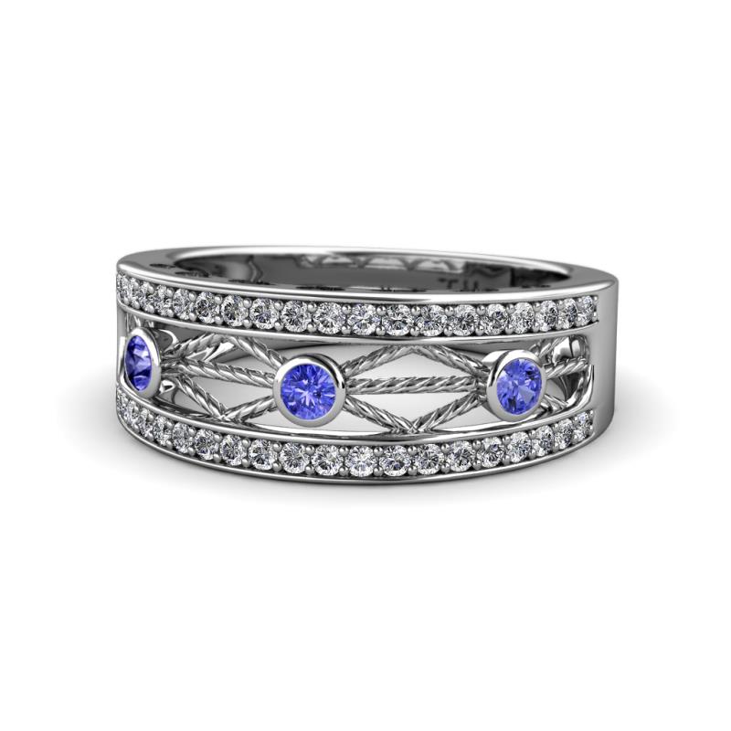 Aurelia 0.50 ctw Tanzanite and Lab Grown Diamond Wedding Band 