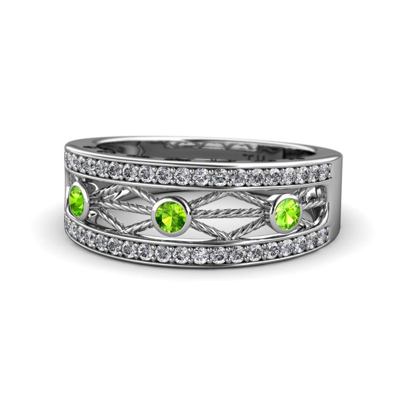 Aurelia 0.54 ctw Peridot and Lab Grown Diamond Wedding Band 