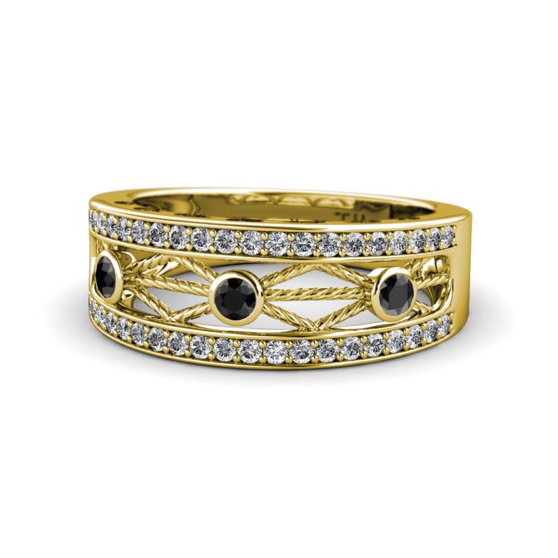 Aurelia 0.52 ctw Black and White Lab Grown Diamond Wedding Band 