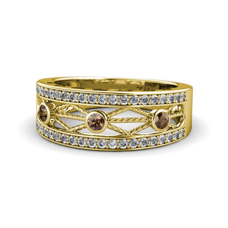 Aurelia 0.50 ctw Smoky Quartz and Lab Grown Diamond Wedding Band 