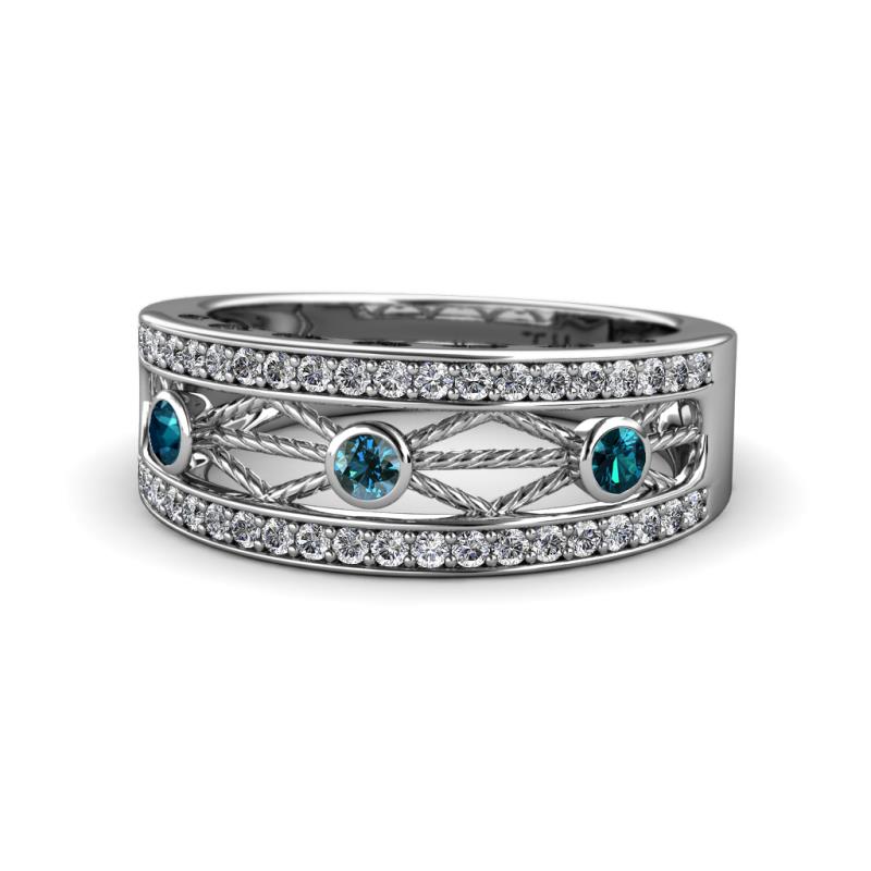 Aurelia 0.53 ctw Blue and White Lab Grown Diamond Wedding Band 