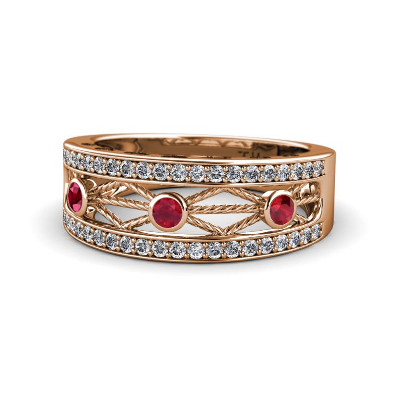Aurelia 0.53 ctw Ruby and Lab Grown Diamond Wedding Band 