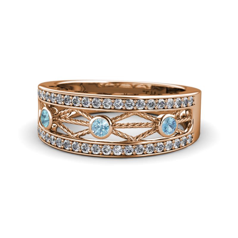 Aurelia 0.47 ctw Aquamarine and Lab Grown Diamond Wedding Band 