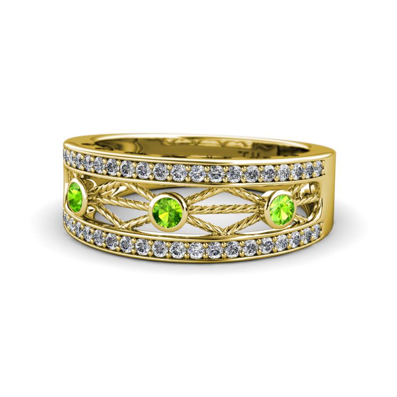 Aurelia 0.54 ctw Peridot and Lab Grown Diamond Wedding Band 