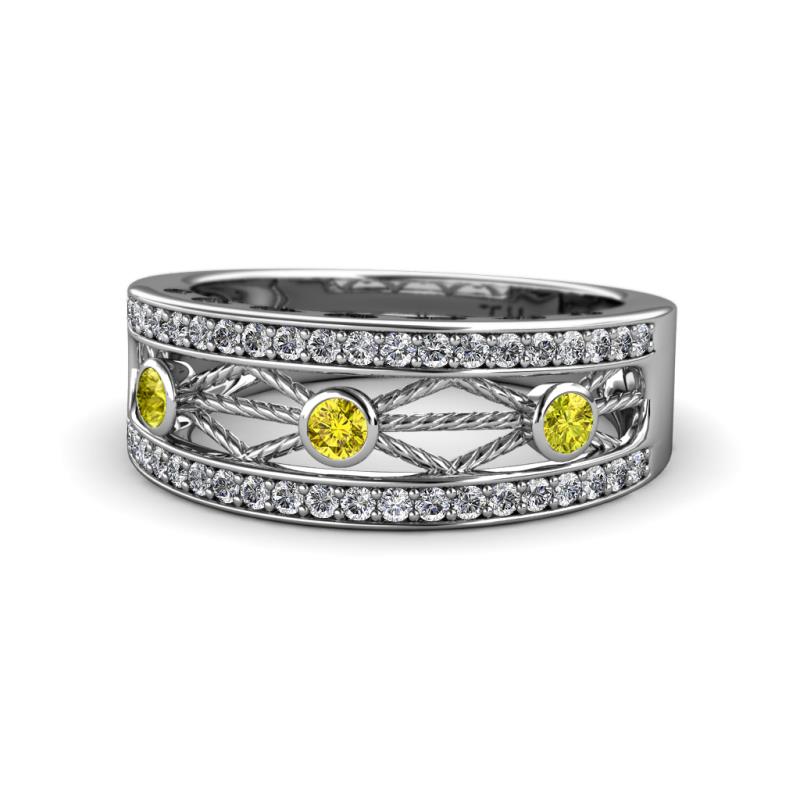 Aurelia 0.53 ctw Yellow and White Lab Grown Diamond Wedding Band 