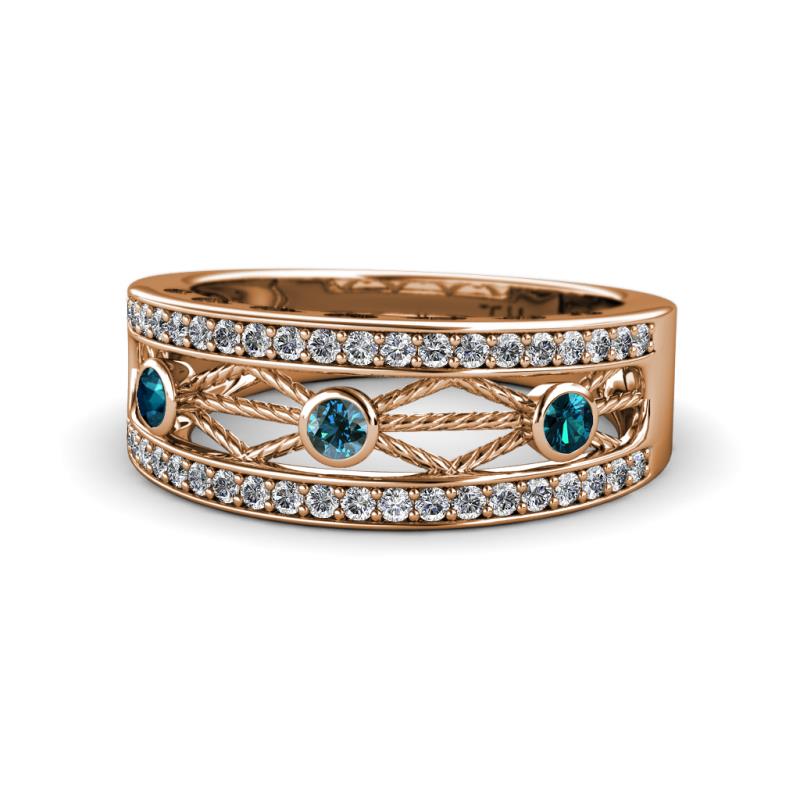 Aurelia 0.53 ctw Blue and White Lab Grown Diamond Wedding Band 