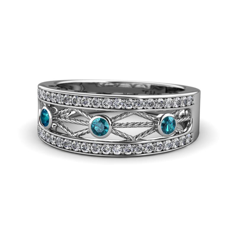 Aurelia 0.52 ctw London Blue Topaz and Lab Grown Diamond Wedding Band 