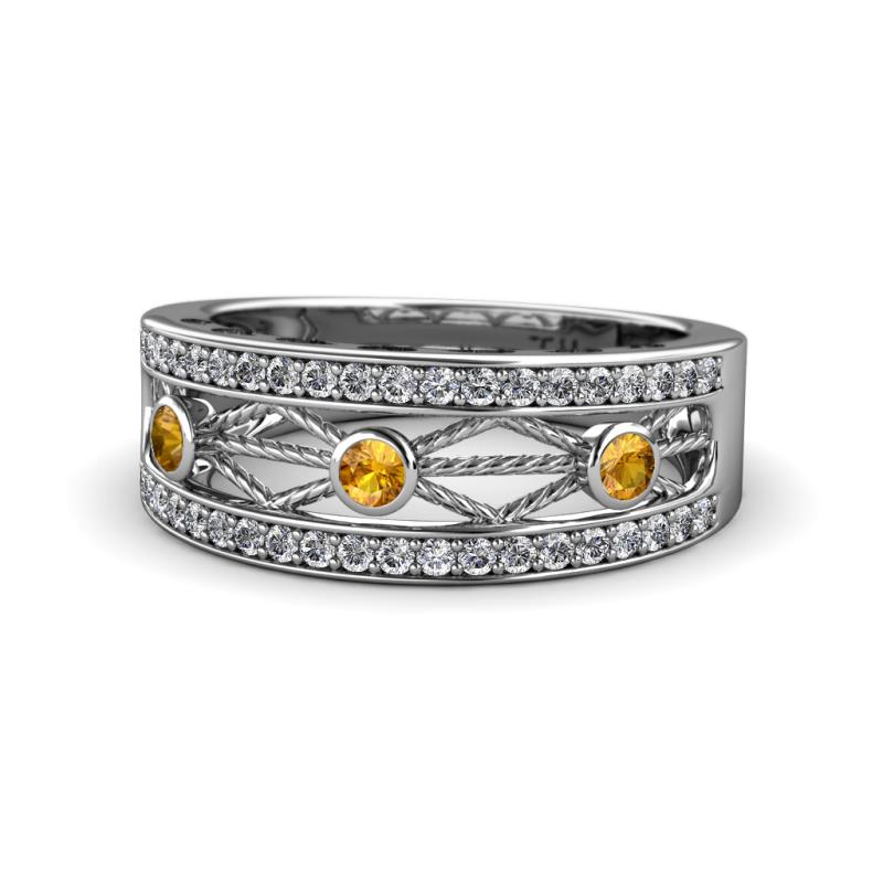 Aurelia 0.47 ctw Citrine and Lab Grown Diamond Wedding Band 
