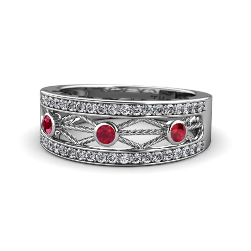 Aurelia 0.53 ctw Ruby and Lab Grown Diamond Wedding Band 
