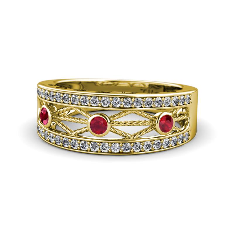 Aurelia 0.53 ctw Ruby and Natural Diamonds Wedding Band 