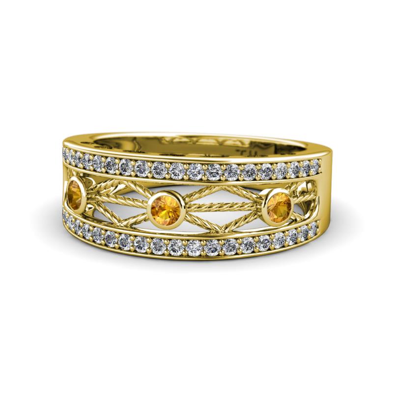 Aurelia 0.47 ctw Citrine and Natural Diamonds Wedding Band 