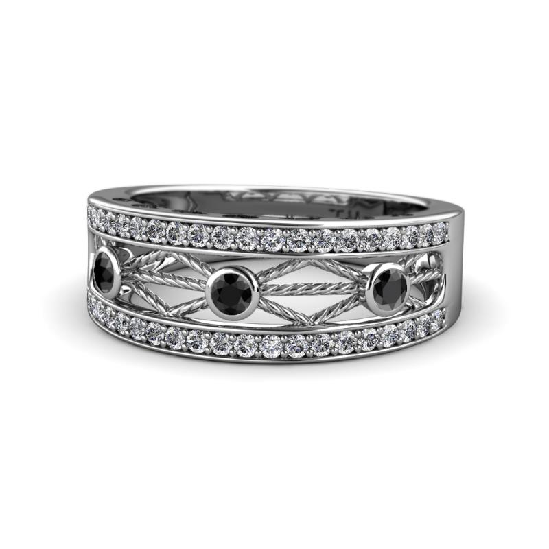 Aurelia 0.52 ctw Black and White Natural Diamonds Wedding Band 