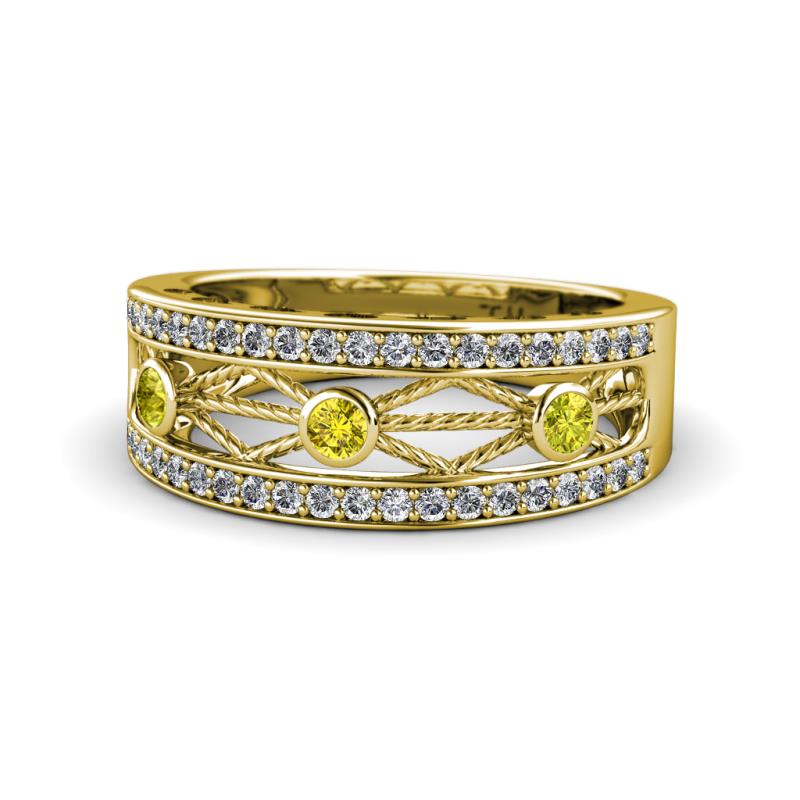 Aurelia 0.53 ctw Yellow and White Natural Diamonds Wedding Band 