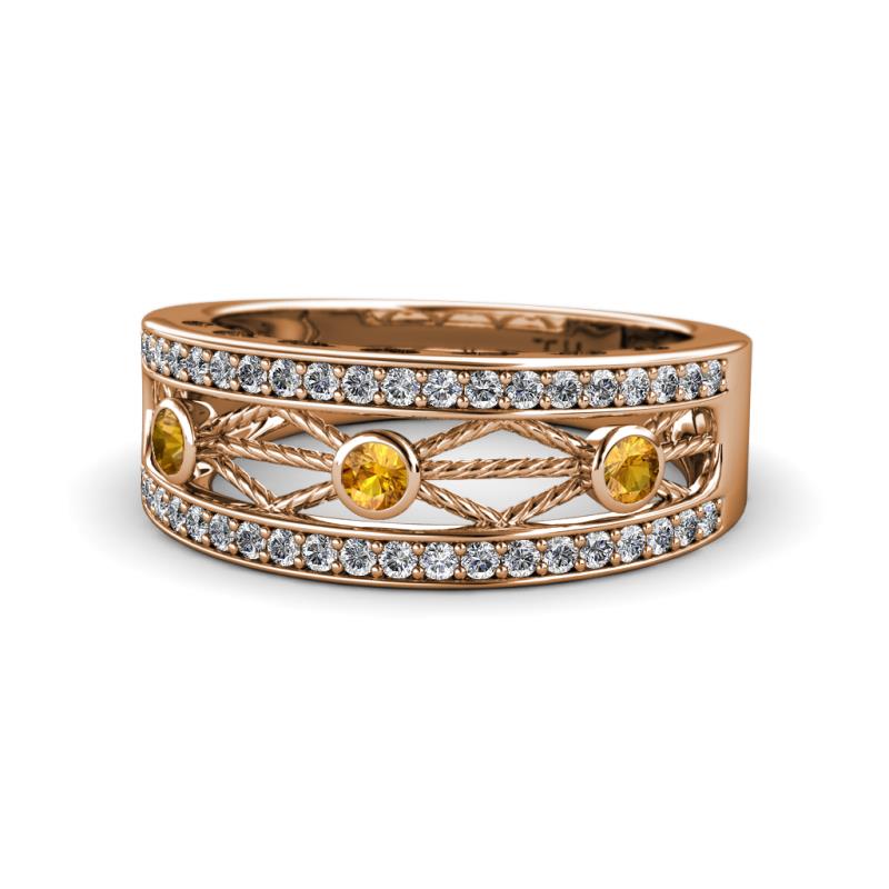 Aurelia 0.47 ctw Citrine and Natural Diamonds Wedding Band 