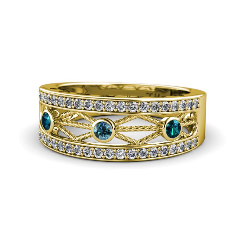 Aurelia 0.53 ctw Blue and White Natural Diamonds Wedding Band 