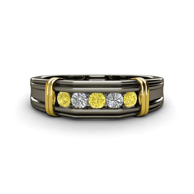 Kevin 0.50 ctw Yellow Diamond and Natural Diamond Men Wedding Band (7.80 mm) 