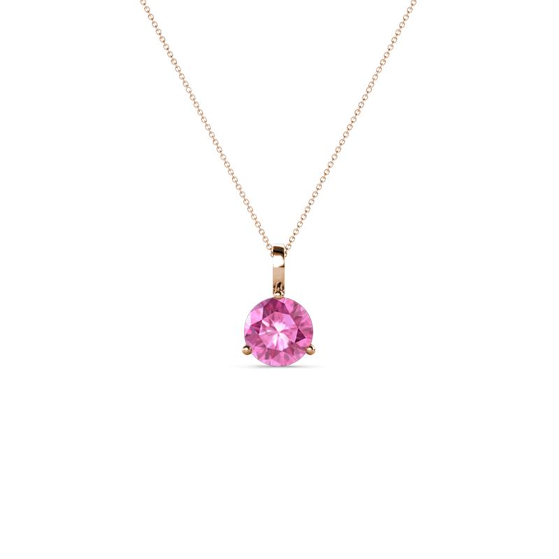 Sheryl 4.00 mm Pink Sapphire Solitaire Pendant 
