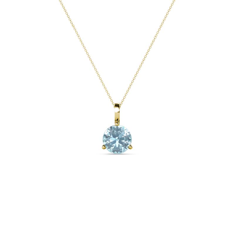 Sheryl 4.00 mm Aquamarine Solitaire Pendant 