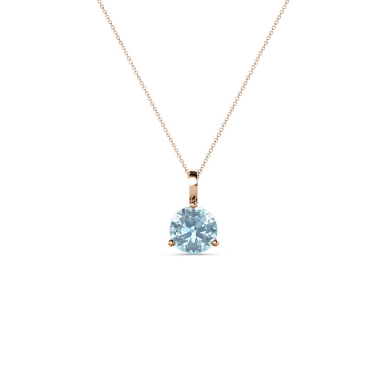 Sheryl 4.00 mm Aquamarine Solitaire Pendant 