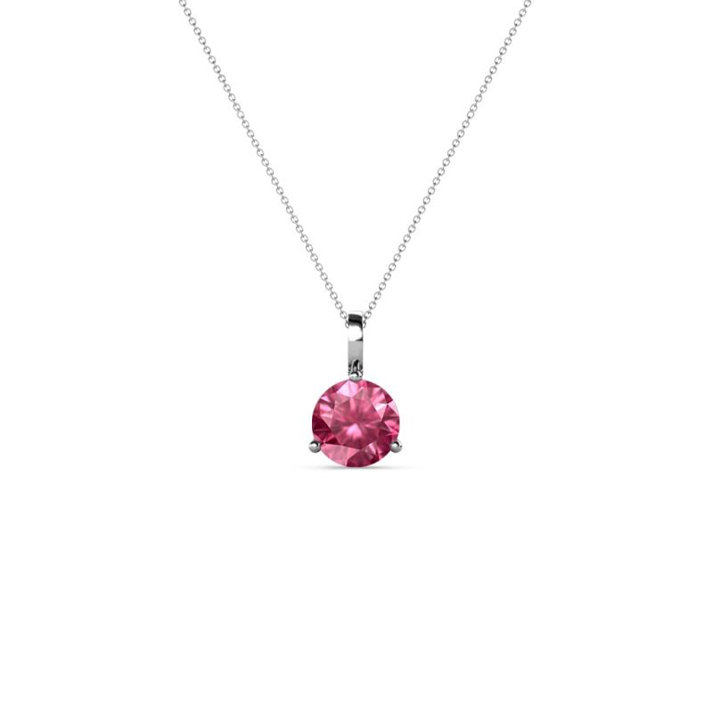Sheryl 4.00 mm Pink Tourmaline Solitaire Pendant 