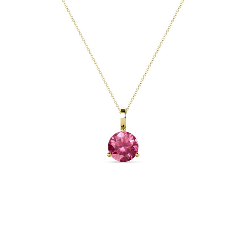Sheryl 4.00 mm Pink Tourmaline Solitaire Pendant 