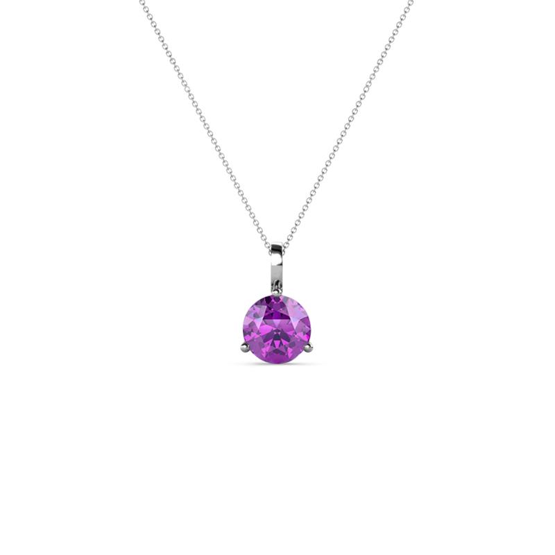 Sheryl 4.00 mm Amethyst Solitaire Pendant 