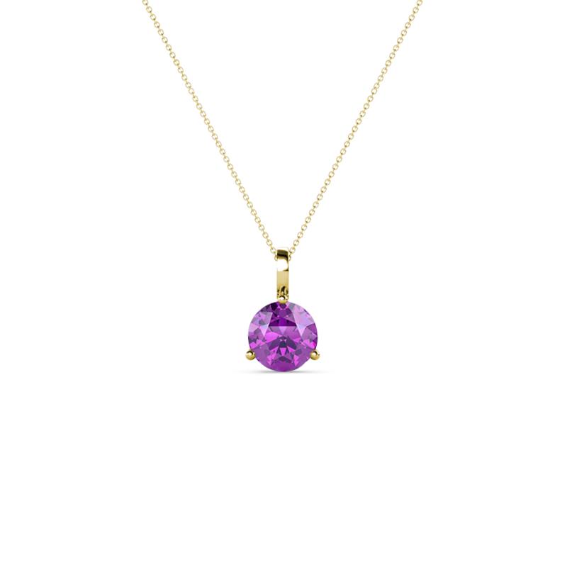 Sheryl 4.00 mm Amethyst Solitaire Pendant 