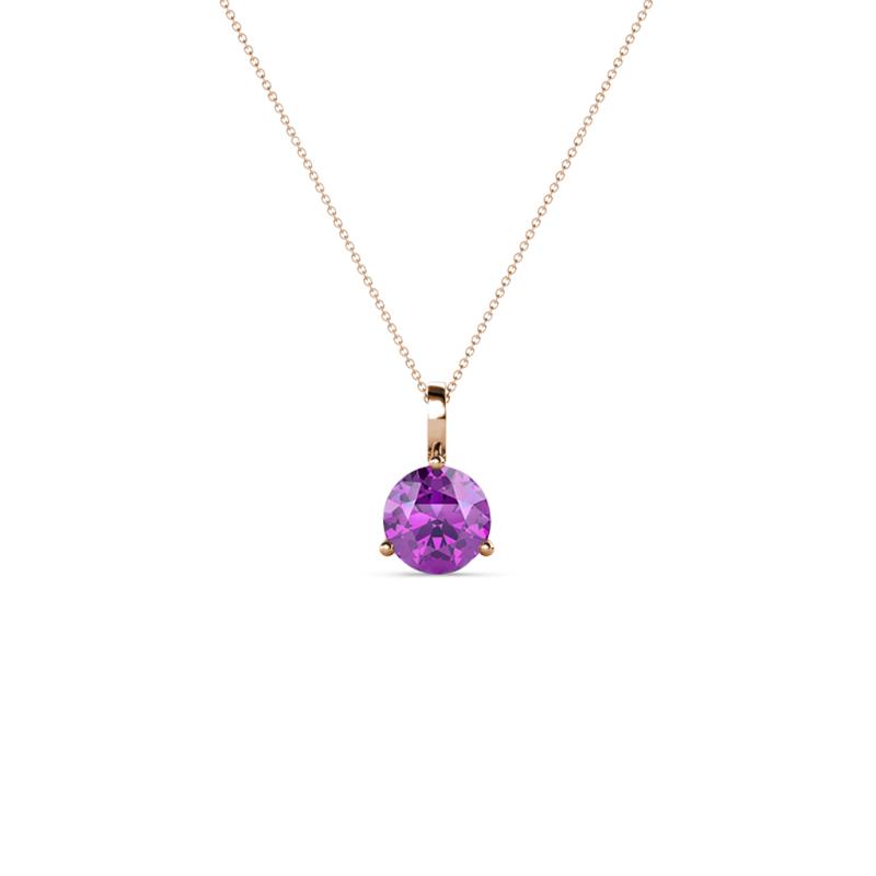 Sheryl 4.00 mm Amethyst Solitaire Pendant 