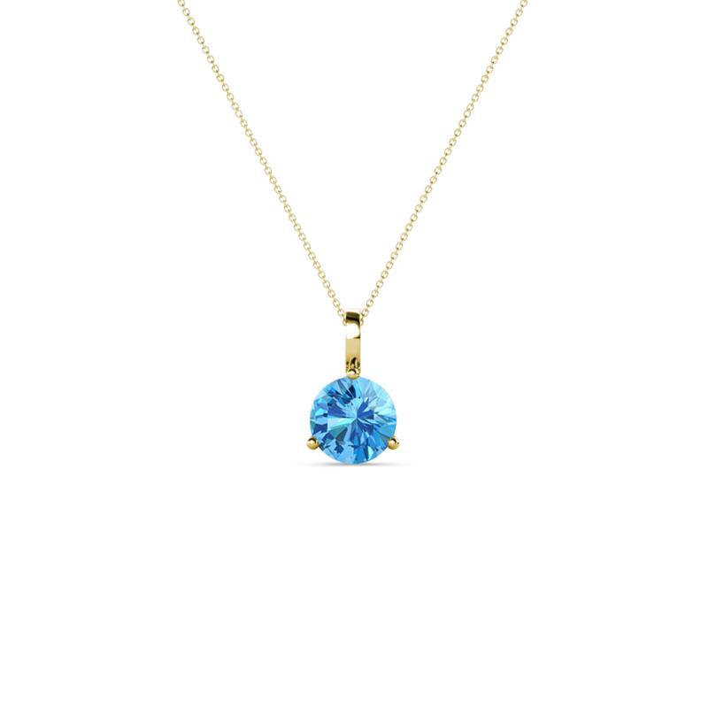 Sheryl 4.00 mm Blue Topaz Solitaire Pendant 