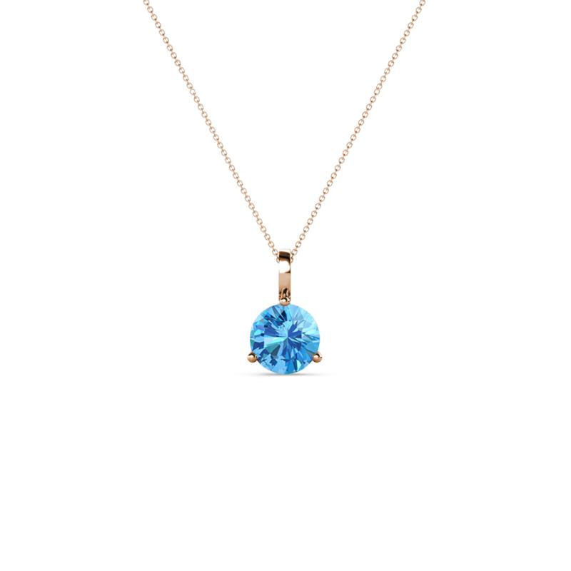 Sheryl 4.00 mm Blue Topaz Solitaire Pendant 