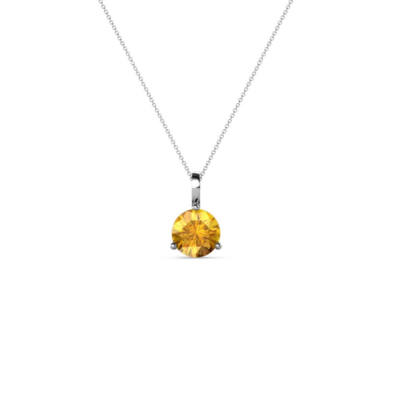 Sheryl 4.00 mm Citrine Solitaire Pendant 