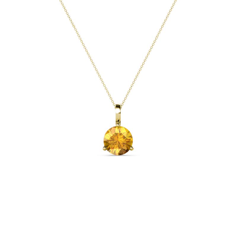 Sheryl 4.00 mm Citrine Solitaire Pendant 
