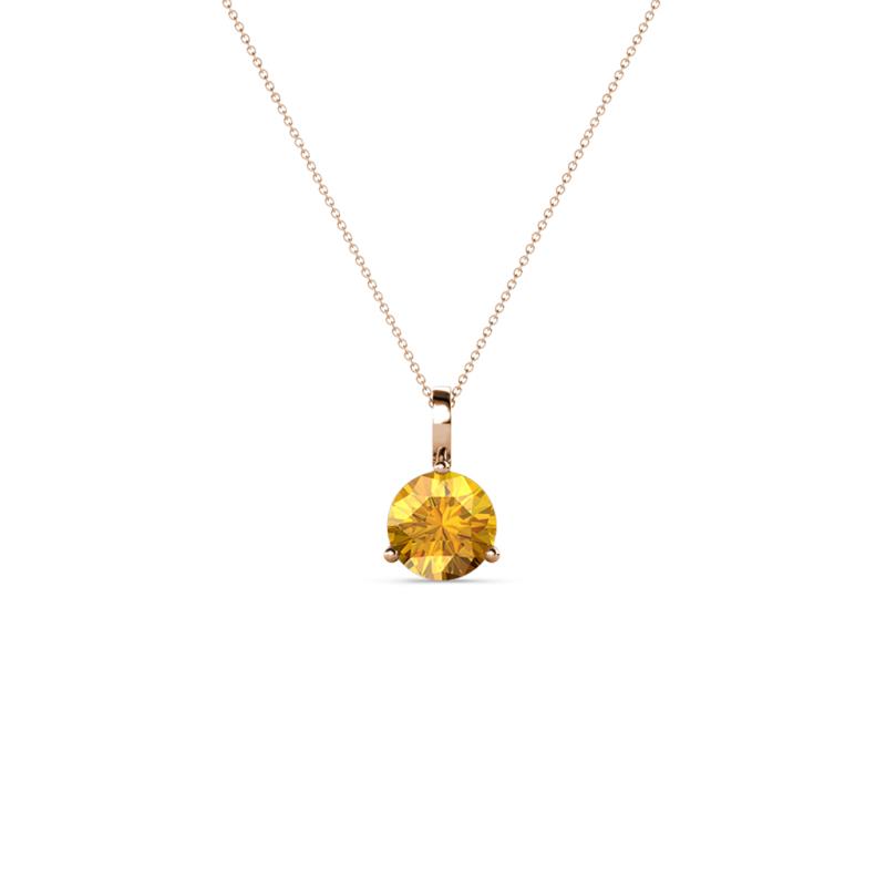 Sheryl 4.00 mm Citrine Solitaire Pendant 