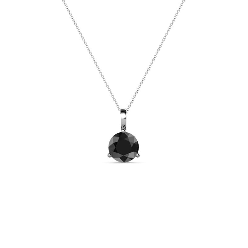 Sheryl 4.00 mm Black Diamond Solitaire Pendant 